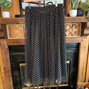 H&M Black Maxi Skirt with Cream Dots